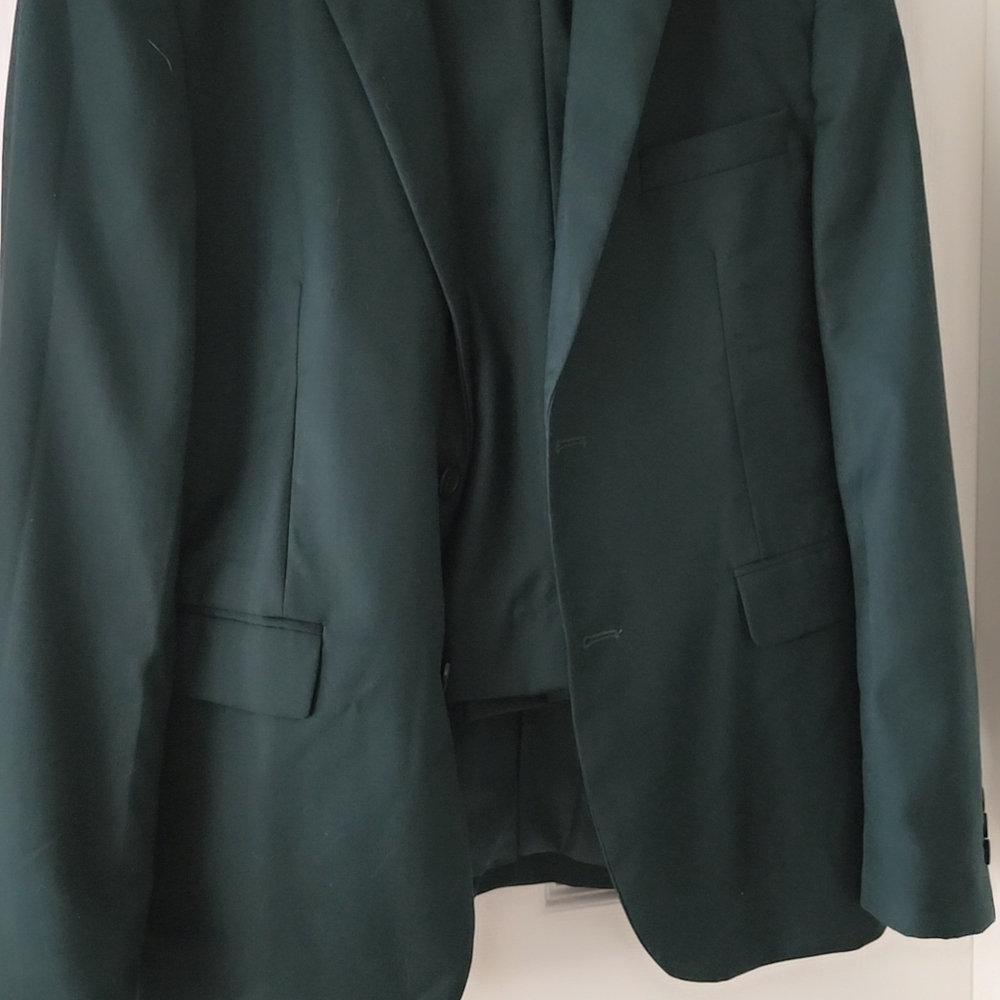 Dark Green Men's Blazer - Classic Single-Breasted Jacket